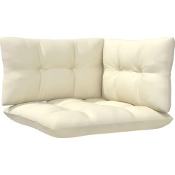 vidaXL vidaXL 3-osobowa sofa ogrodowa z kremowymi poduszkami, drewno sosnowe