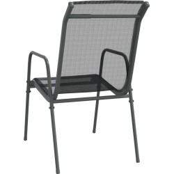 vidaXL Krzesła ogrodowe, 6 szt., stal i tworzywo textilene, czarne