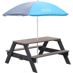 Axi AXI Stół piknikowy Nick dla dzieci, z parasolem, brązowo-szary