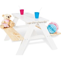 Pinolino Pinolino Dziecięcy stół piknikowy Nicki fr 4, drewniany, biały