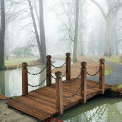 Costway Drewniany most na ogród 150cm