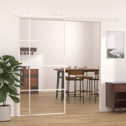 vidaXL vidaXL Drzwi przesuwne, szkło ESG i aluminium, 102,5x205 cm, białe