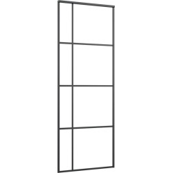 vidaXL vidaXL Drzwi przesuwne, matowe szkło ESG, aluminium, 76x205 cm, czarne