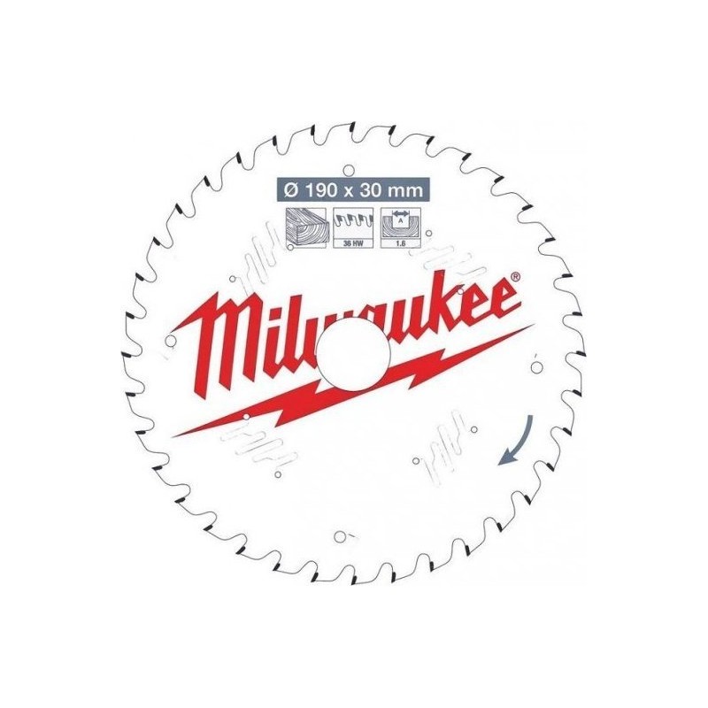 Milwaukee PIÅA TARCZOWA DO DREWNA 190*30*1.6*36 ATB