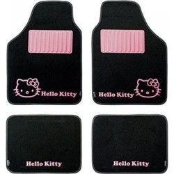 Hello Kitty Zestaw Dywaników do Samochodu Hello Kitty KIT3013 Uniwersalny Czarny Różowy (4 pcs)