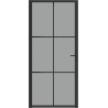 vidaXL vidaXL Drzwi wewnętrzne, 93x201,5 cm, czarne, szkło ESG i aluminium