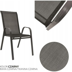 kontrast Krzesło ogrodowe metalowe nowoczesne MAJORKA czarny 55x65x95
