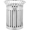 Ulsonix Kosz na odpady śmieci miejski zewnętrzny okrągły śr. 73 x 85 cm STAL srebrny Kosz na odpady śmieci miejski zewnętrzny ok