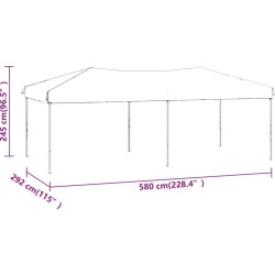 vidaXL Składany namiot imprezowy ze ściankami, antracytowy, 3x6 m
