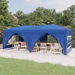 vidaXL Składany namiot imprezowy ze ściankami, niebieski, 3x6 m