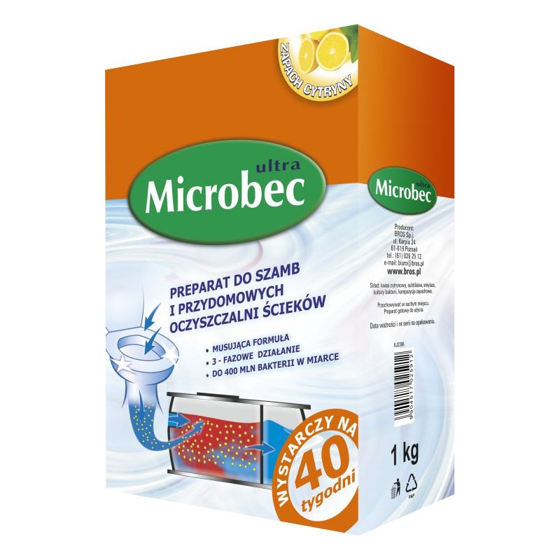 Bros Microbec Ultra zapach cytryny - preparat do szamb 1kg