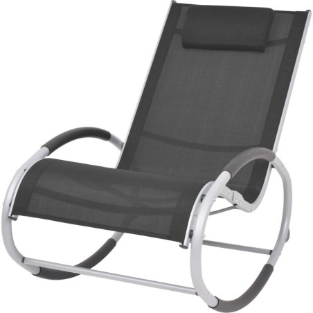 vidaXL ogrodowy fotel bujany, czarny, textilene (47781)