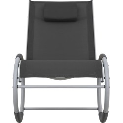 vidaXL ogrodowy fotel bujany, czarny, textilene (47781)