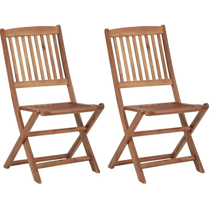 vidaXL Składane krzesła ogrodowe, 2 szt., lite drewno akacjowe