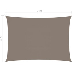 vidaXL Prostokątny żagiel ogrodowy, tkanina Oxford, 5x7 m, taupe