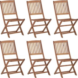 vidaXL Składane krzesła ogrodowe 6 szt., lite drewno akacjowe