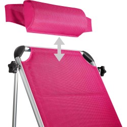 Tectake Leżak plażowy Lorella - pink