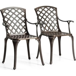 Costway Krzesła aluminiowe z oparciem zestaw 2 szt.