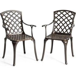 Costway Krzesła aluminiowe z oparciem zestaw 2 szt.